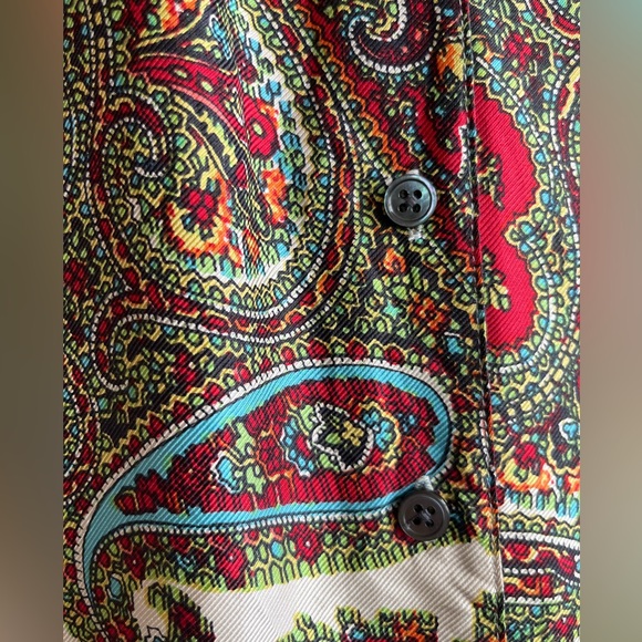 TALBOTS  Pure Silk Paisley Button Down Blouse long sleeve Size 14 (Misses Large) - Picture 8 of 11